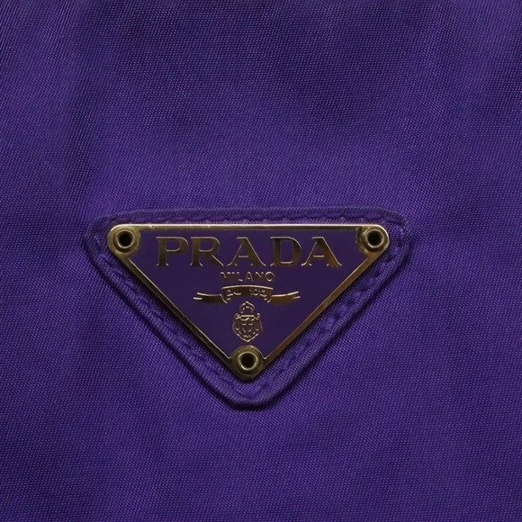 RARE PRADA Purple & Gold Nylon Vintage Handbag / Purse  (EUC) - Picture 10 of 16